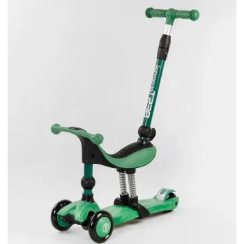 Cамокат 5в1для малюкив з сидінням батьківською ручкою Best Scooter Green