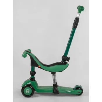 Cамокат 5в1для малюкив з сидінням батьківською ручкою Best Scooter Green