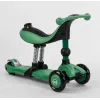Cамокат 5в1для малюкив з сидінням батьківською ручкою Best Scooter Green