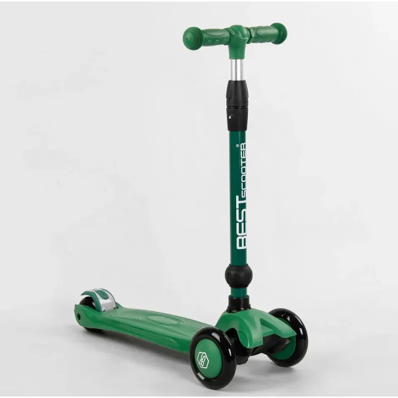 Cамокат 5в1для малюкив з сидінням батьківською ручкою Best Scooter Green