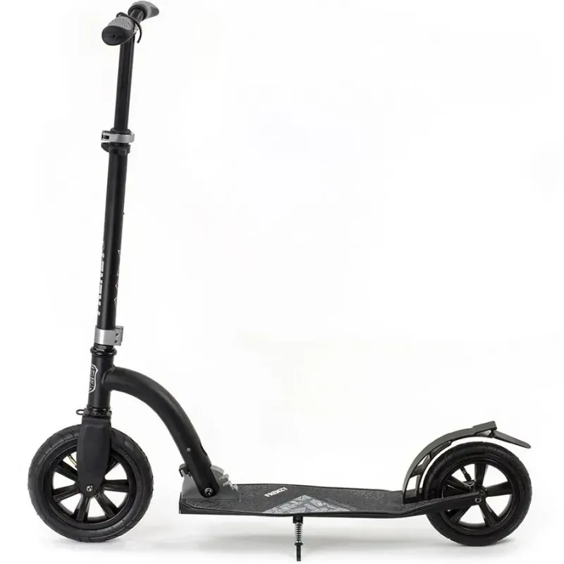 Двоколісний самокат на надувних колесах Frenzy Pneumatic Recreational 230 мм Black
