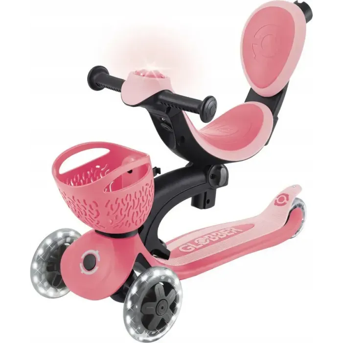 Дитячий самокат Globber GO-UP Baby 360 Lights Pink