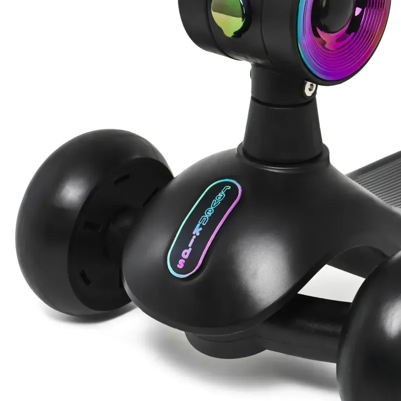 Дитячий самокат трансформер 2в1 Lumiloo LED Black/Neo Chrome