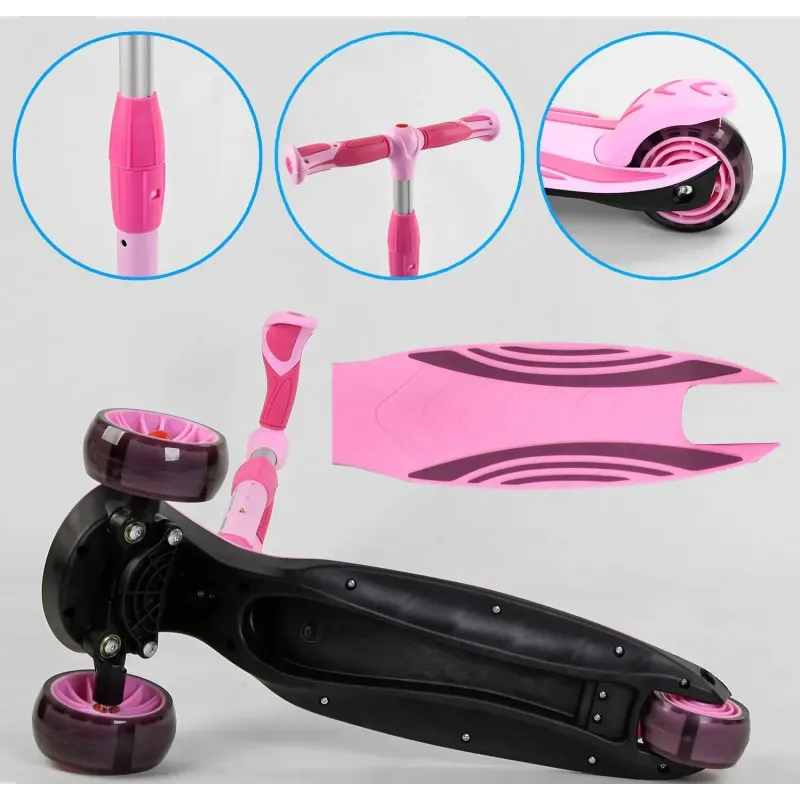 Дитячий самокат триколісний Best Scooter Golf Pink