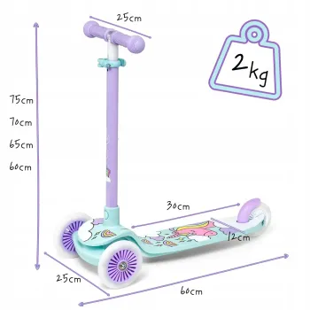 Дитячий самокат триколісний Raven Laviana LED Violet/Mint