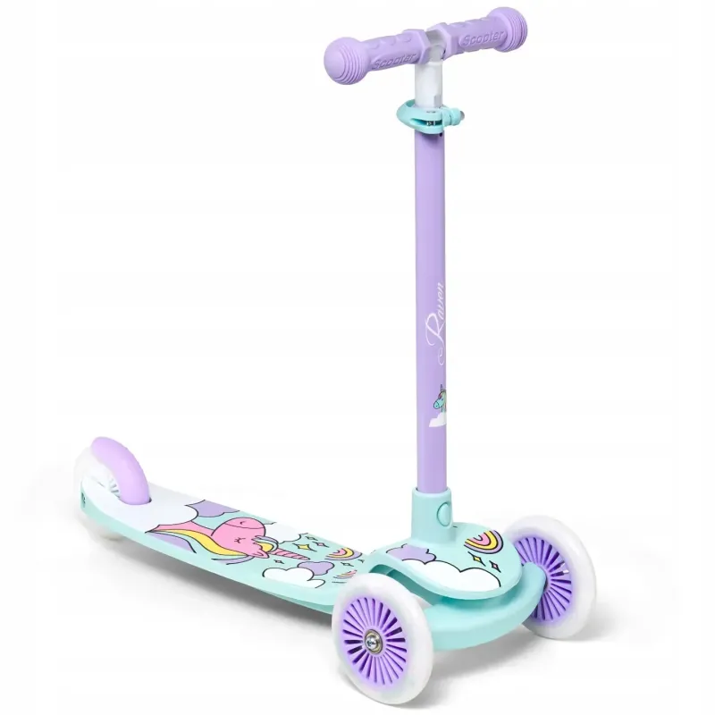 Дитячий самокат триколісний Raven Laviana LED Violet/Mint