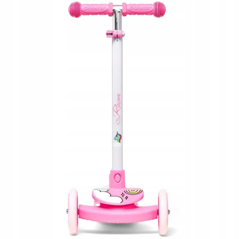 Дитячий самокат триколісний Raven Laviana LED White/Pink