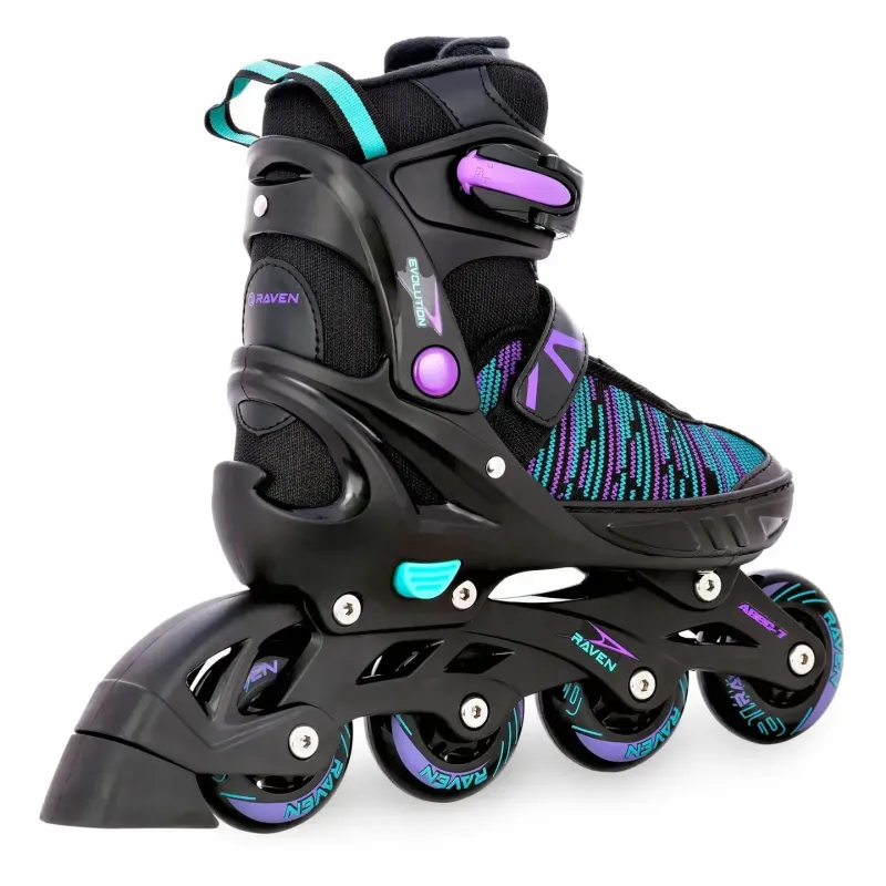 Дитячі ролики Raven Cande Black/Mint/Violet розмір 31-34