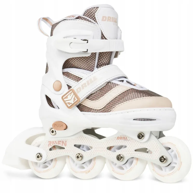 Дитячі ролики Raven Drill White/Coffee розмір 34-37