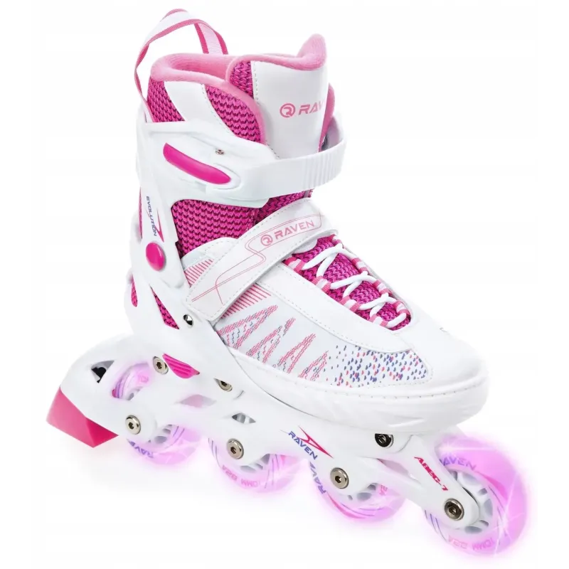 Дитячі ролики Raven Grace White/Pink LED wheels розмір 28-31