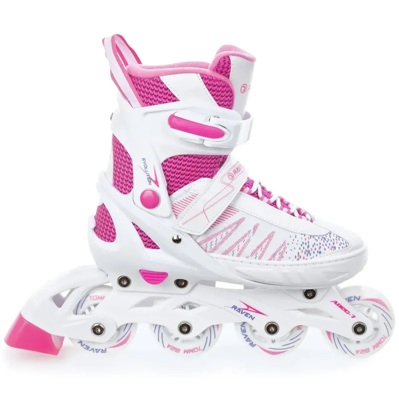Дитячі ролики Raven Grace White/Pink LED wheels розмір 28-31