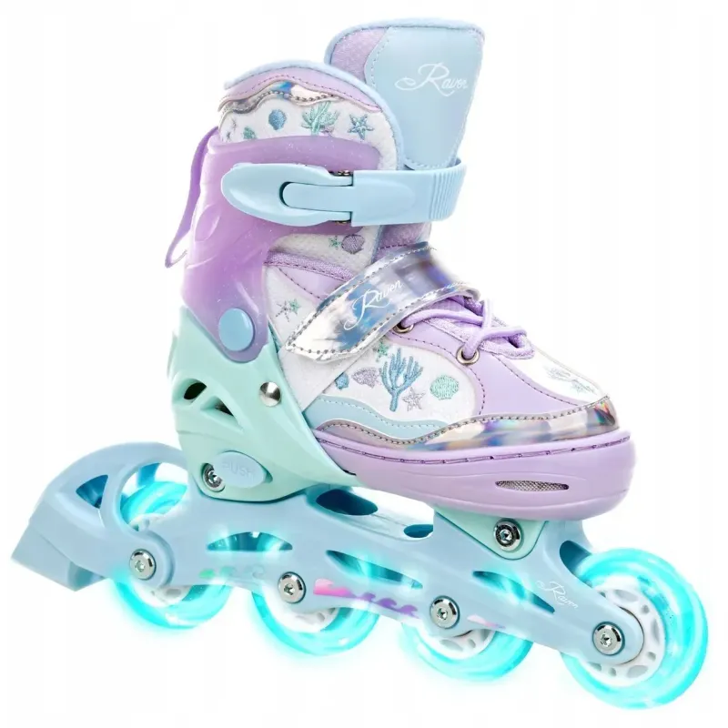 Дитячі ролики Raven Isla Violet/Mint LED колеса розмір 27-30