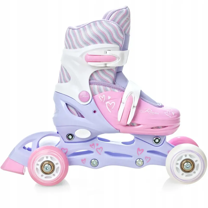 Дитячі ролики Raven Loret 3в1 LED Lila/Pink колеса розмір 27-30