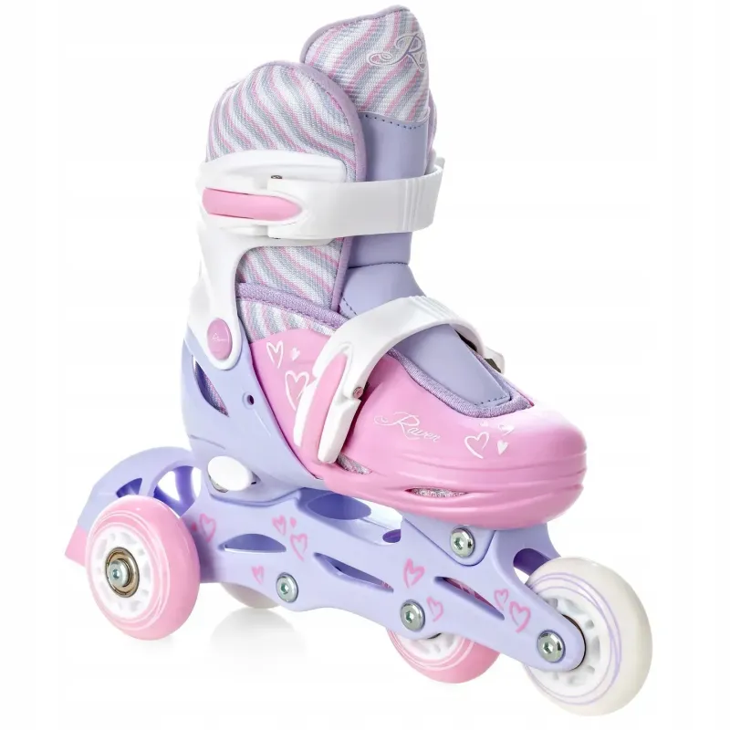 Дитячі ролики Raven Loret 3в1 LED Lila/Pink колеса розмір 27-30