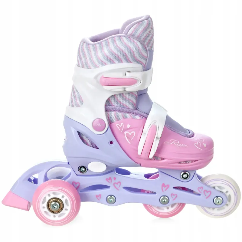 Дитячі ролики Raven Loret 3в1 LED Lila/Pink колеса розмір 27-30