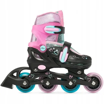 Дитячі ролики Raven Loret Glitter Black/Mint/Pink LED колеса розмір 27-30