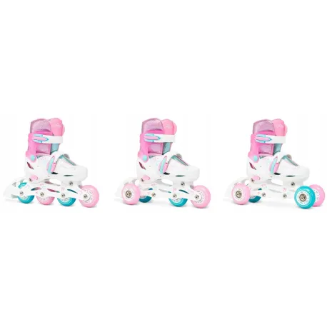 Дитячі ролики Raven Loret Glitter White/Mint/Pink LED колеса розмір 27-30
