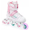 Дитячі ролики Raven Rosi White/Pink LED розмір 28-31