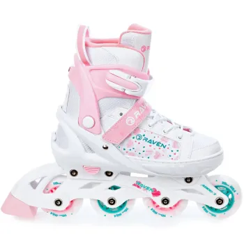Дитячі ролики Raven Rosi White/Pink LED розмір 28-31