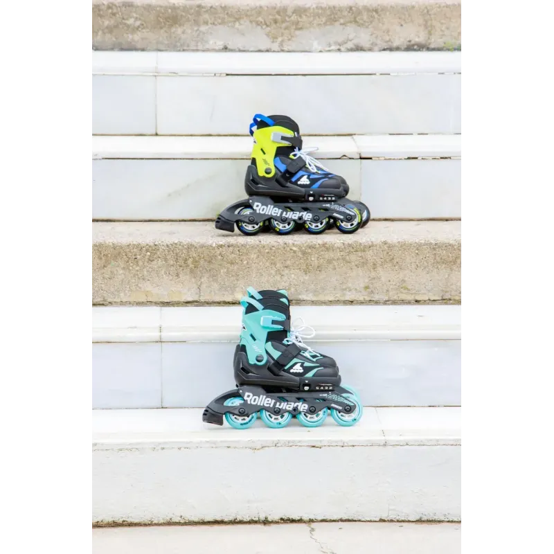 Дитячі ролики Rollerblade Microblade black-light blue розмір 28-32
