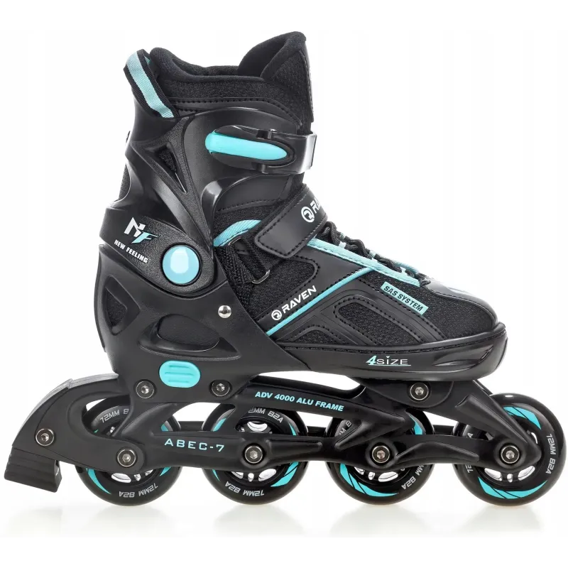 Ролики Raven Pulse Black/Cyan розмір 33-36