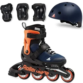 Ролики дитячі Rollerblade Cube 2020 комплект з захистом Orange 28-32 р