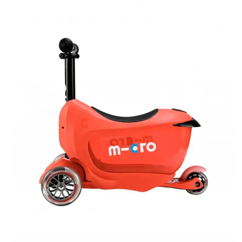 Самокат 3 в 1 з батьківською ручкою Micro Mini2go Deluxe Plus Червоний