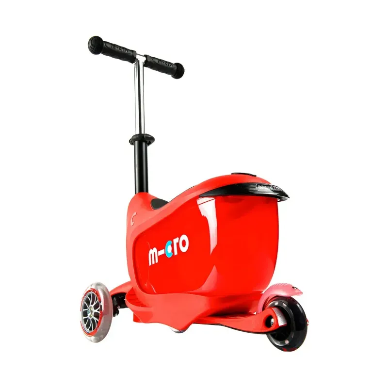 Самокат 3 в 1 з батьківською ручкою Micro Mini2go Deluxe Plus Червоний