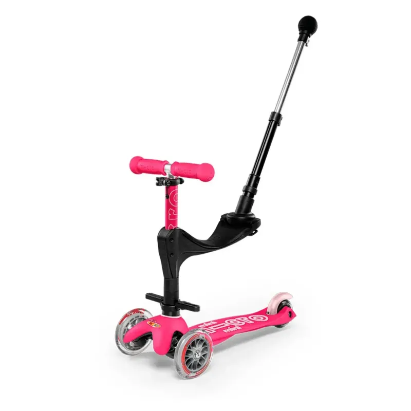Самокат 5в1 з батьківською ручкою Micro Mini 3in1 Deluxe Plus Рожевий
