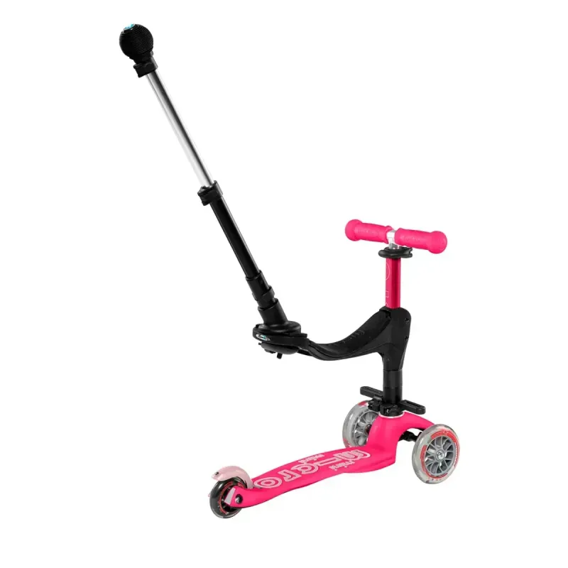 Самокат 5в1 з батьківською ручкою Micro Mini 3in1 Deluxe Plus Рожевий
