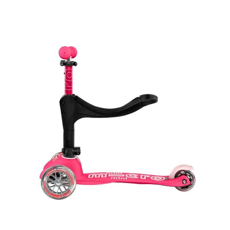 Самокат 5в1 з батьківською ручкою Micro Mini 3in1 Deluxe Plus Рожевий