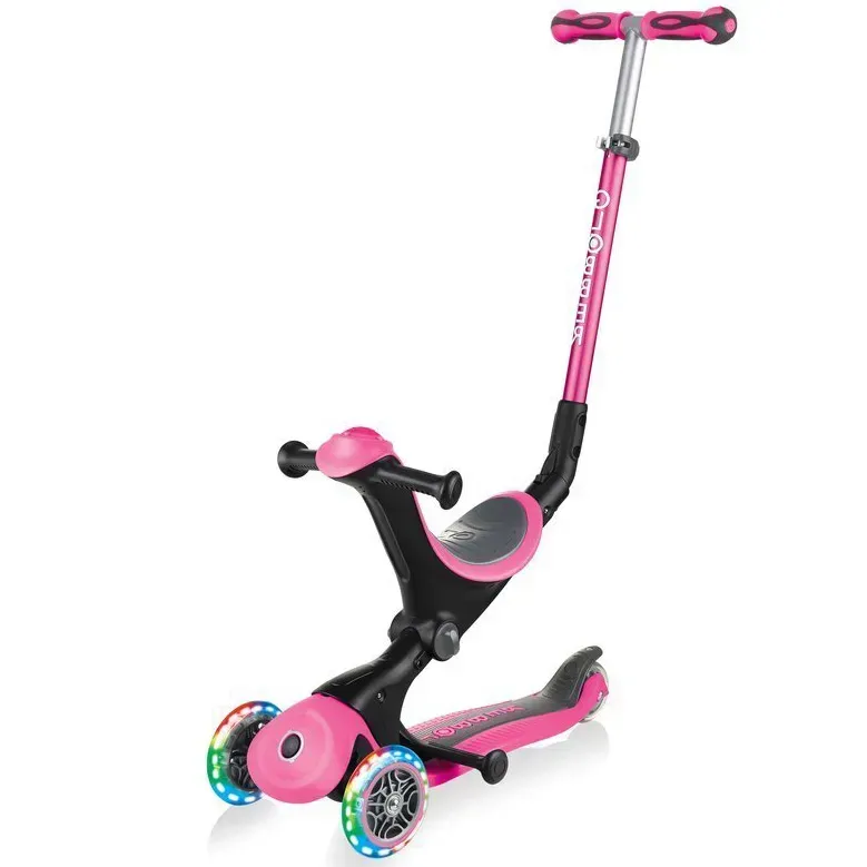 Самокат дитячий 3в1 Globber GO-UP Deluxe Lights Pink