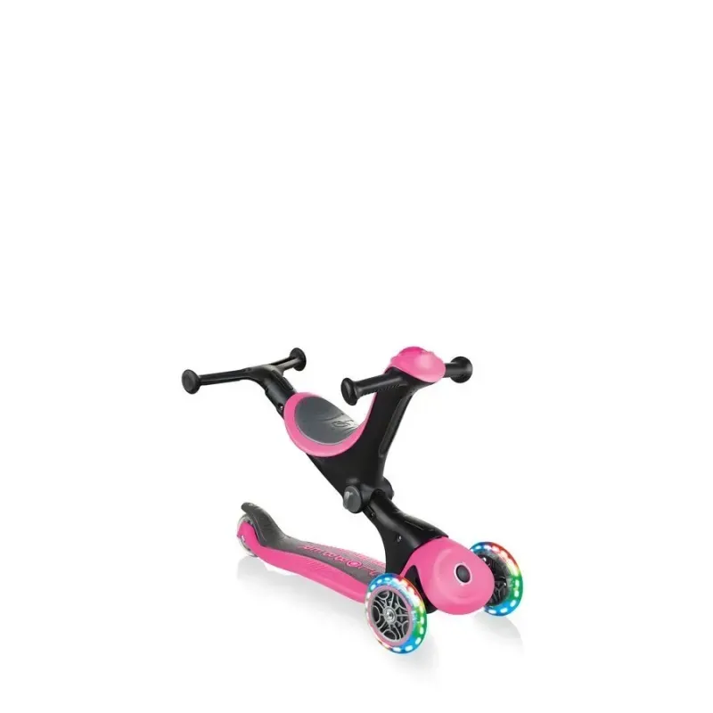 Самокат дитячий 3в1 Globber GO-UP Deluxe Lights Pink