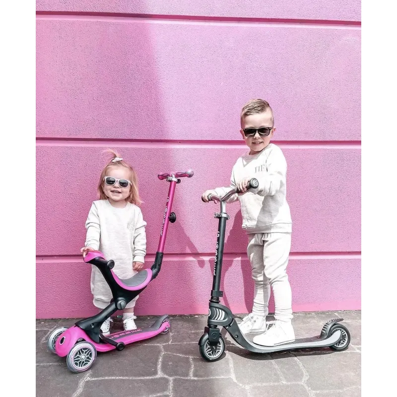 Самокат дитячий 3в1 Globber GO-UP Deluxe Lights Pink