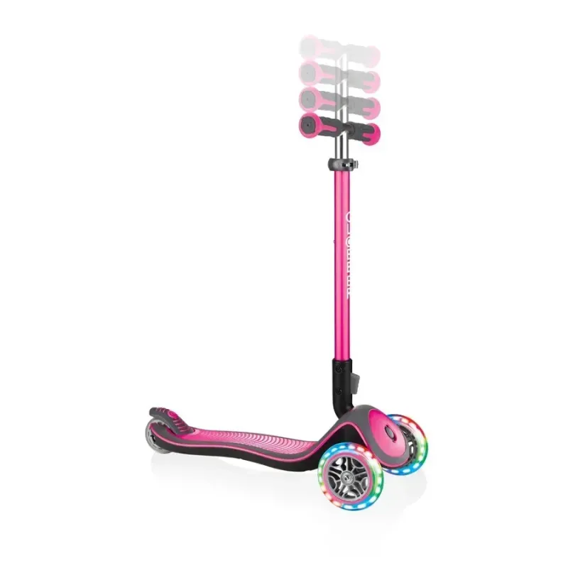 Самокат дитячий Globber Elite Deluxe Lights Pink