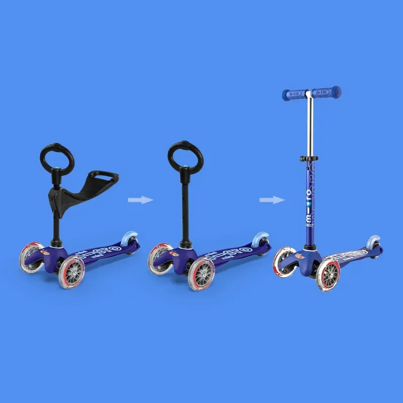 Самокат для малюків 3в1 з сидінням Micro Mini 3in1 Deluxe Синій