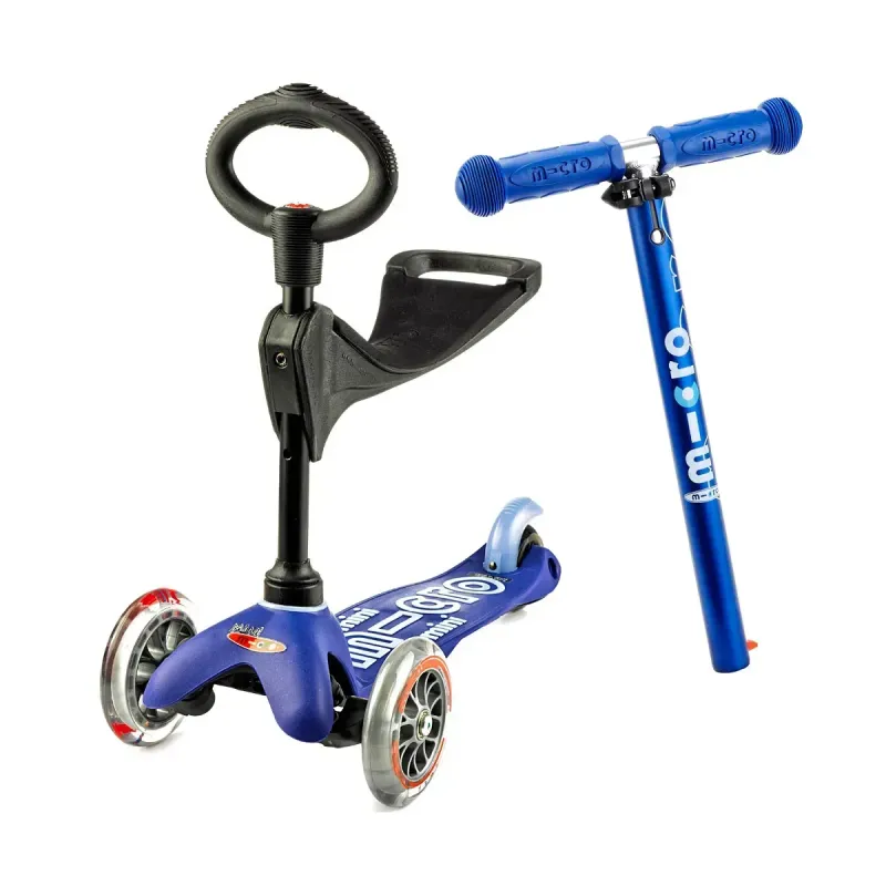Самокат для малюків 3в1 з сидінням Micro Mini 3in1 Deluxe Синій