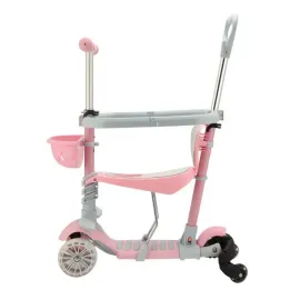 Самокат для малюків 5в1 з бортиком ручкою сидінням Pink