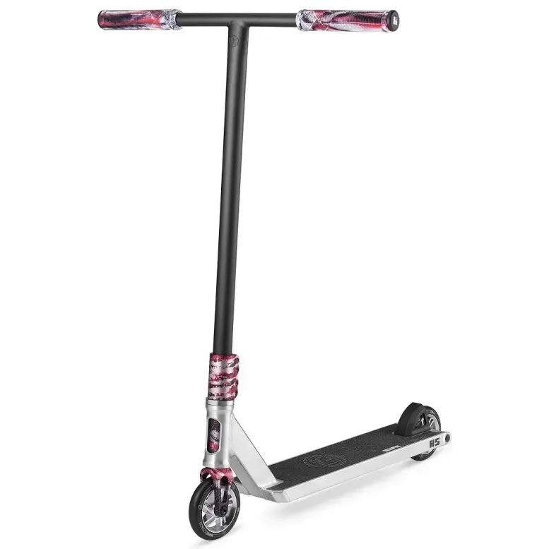 Трюковий самокат Hipe H5 Silver/Red SCS 110 мм