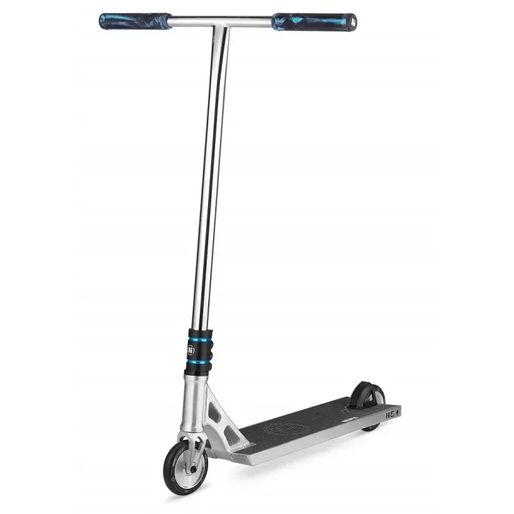 Трюковий самокат Hipe H6 Silver/Blue SCS 110 мм