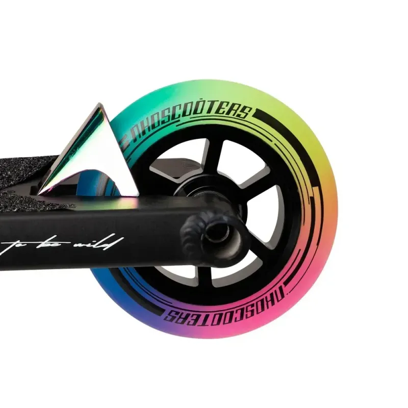 Трюковий самокат NKD Mono Scooter Black/Rainbow 115 мм