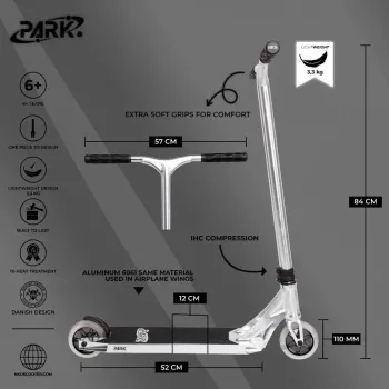 Трюковий самокат NKD Park Scooter Silver 110 мм